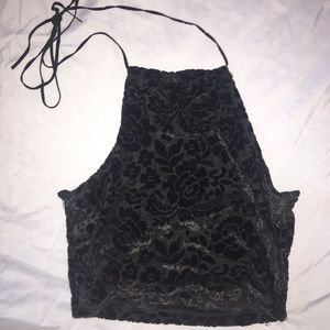 Brandy Melville floral velvet top